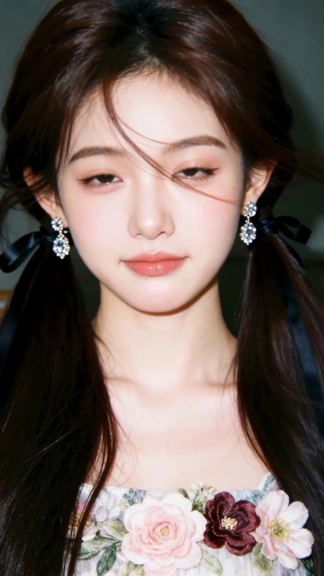 清甜双马尾眨眼美少女