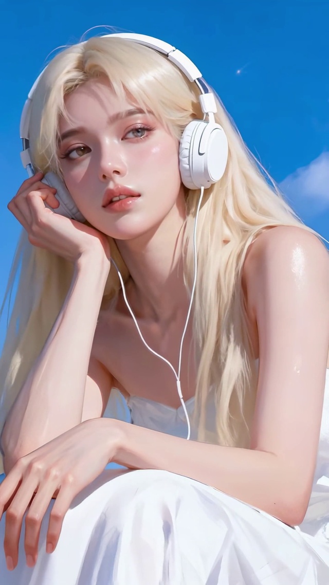 云海听语蓝天少女