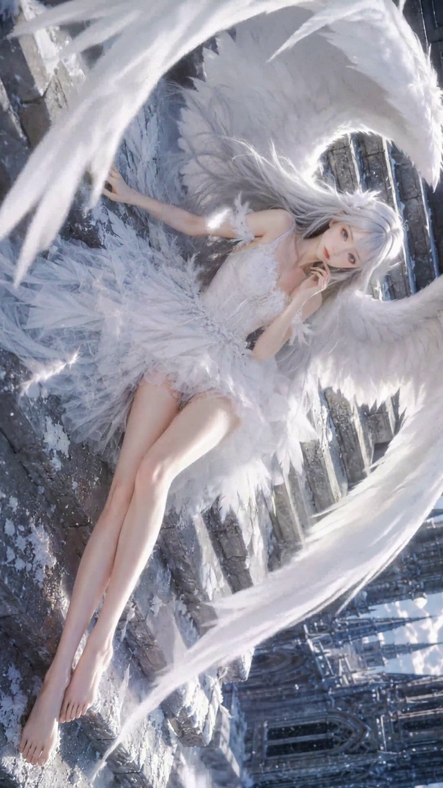 雪中城堡天使美少女