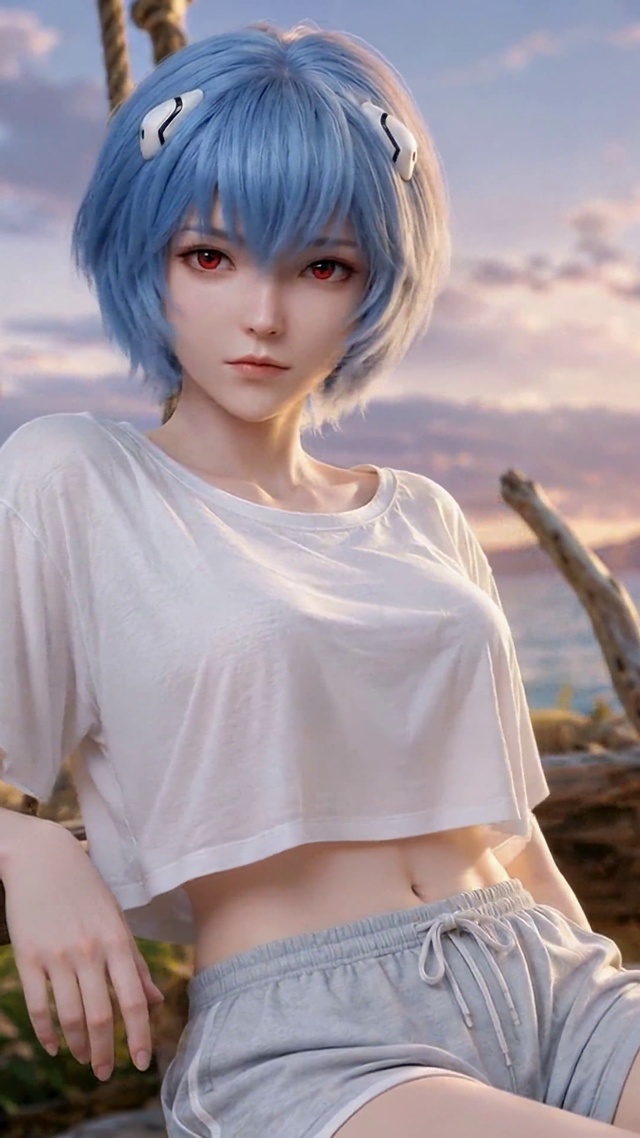 海边日落美少女凌波丽