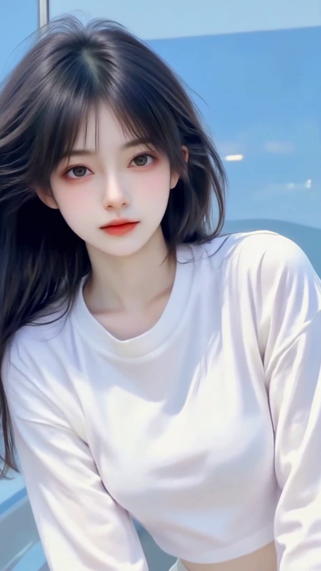 晴空窗边纯欲少女