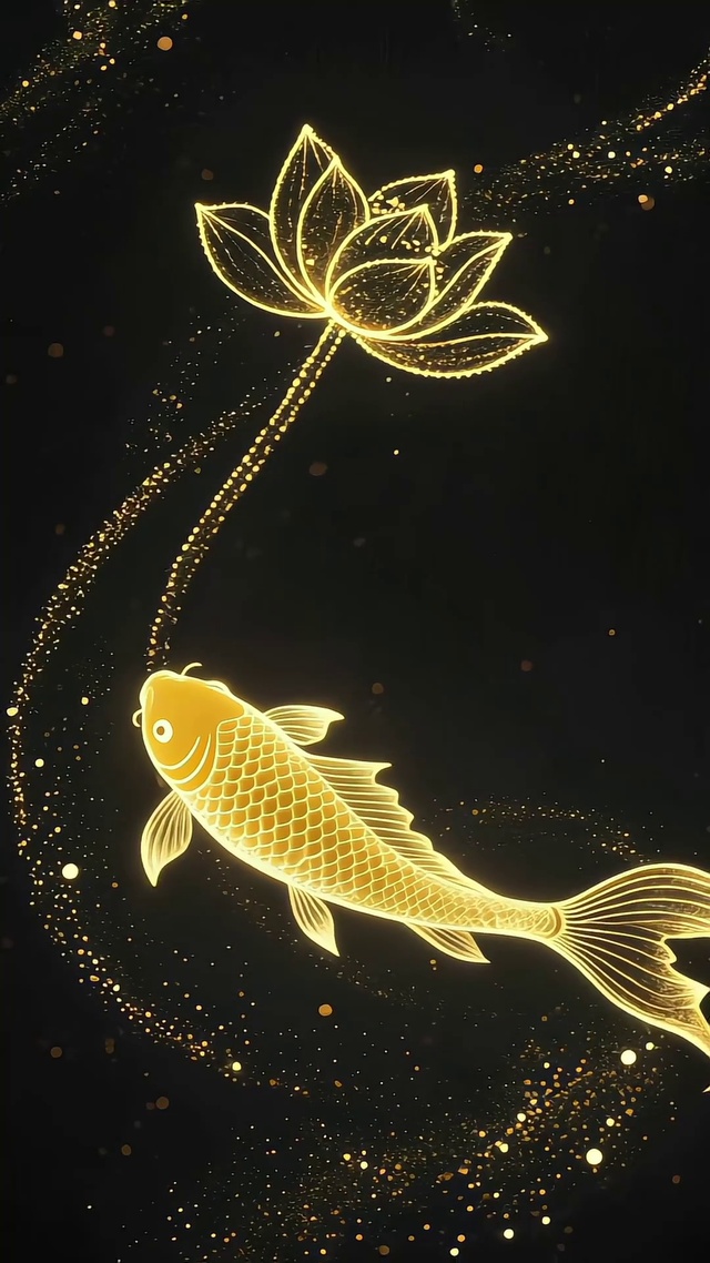 粒子鱼莲花  好运发财