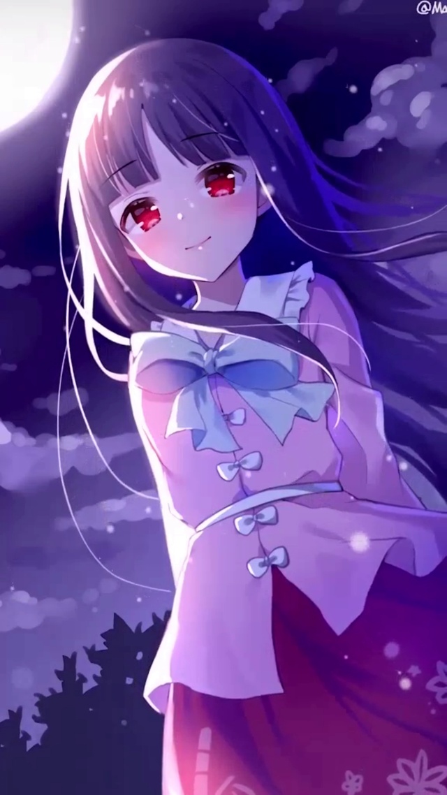 东方project蓬莱山辉夜月下少女