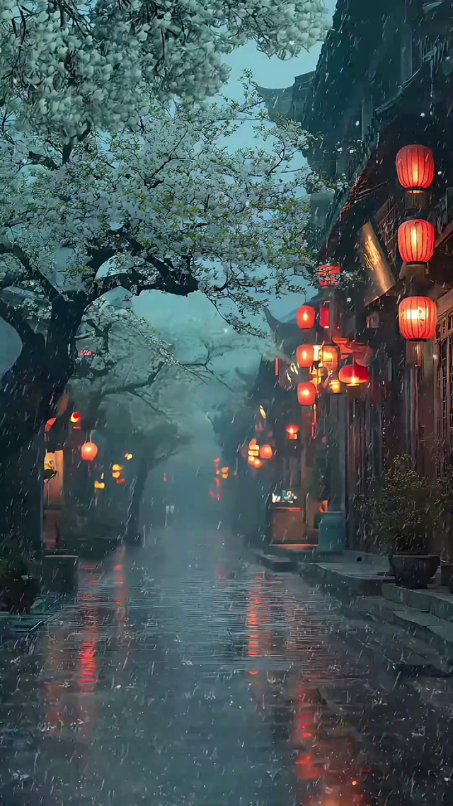 雨中古镇