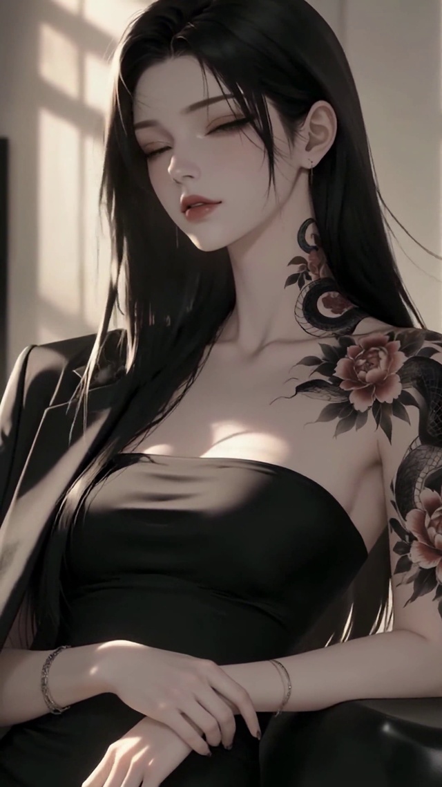 酷飒黑裙御姐