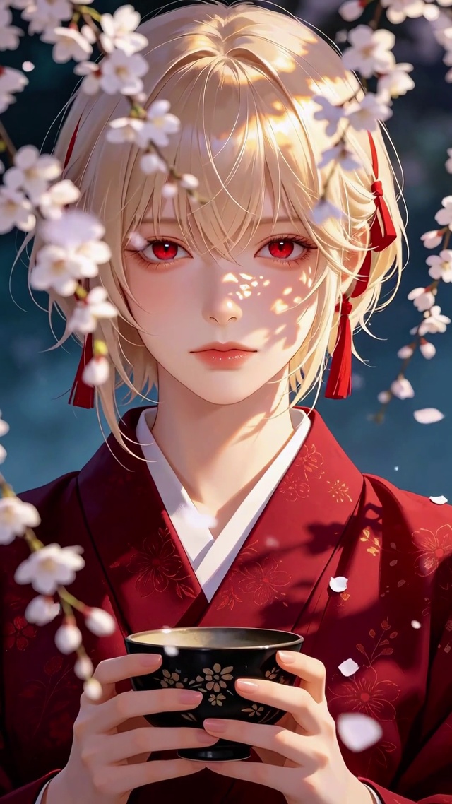 动漫风樱花美女壁纸