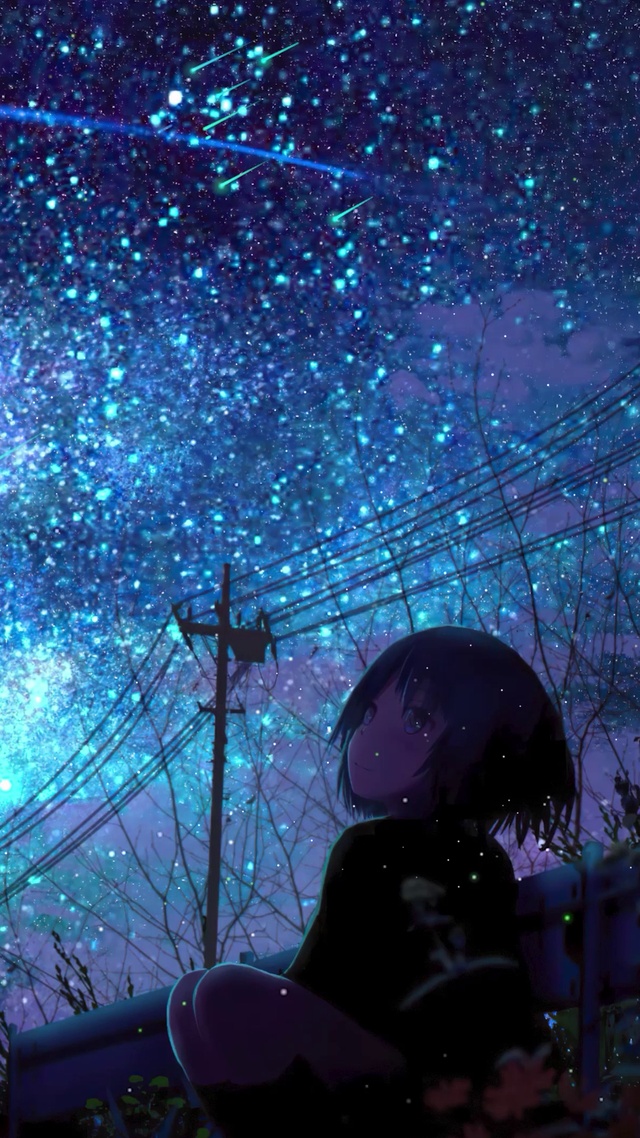 唯美夜空少女