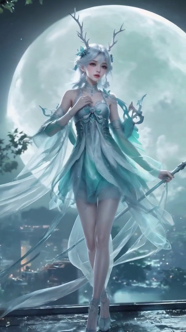 月下森系精灵美少女