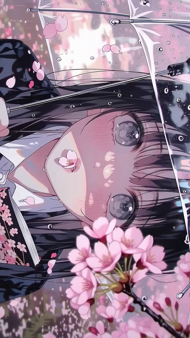 樱花雨-伞下少女