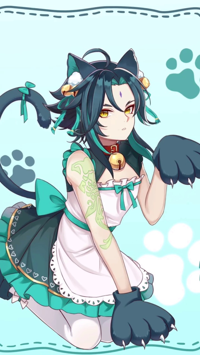 原神魈可爱萌萌猫耳男