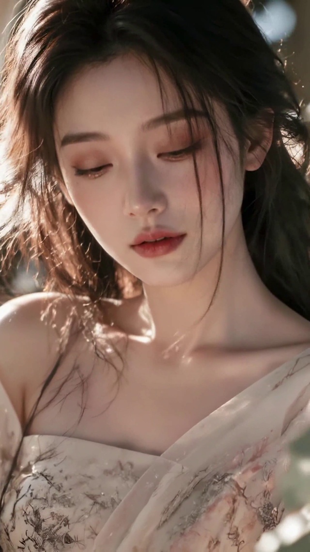 林间柔光气质美女