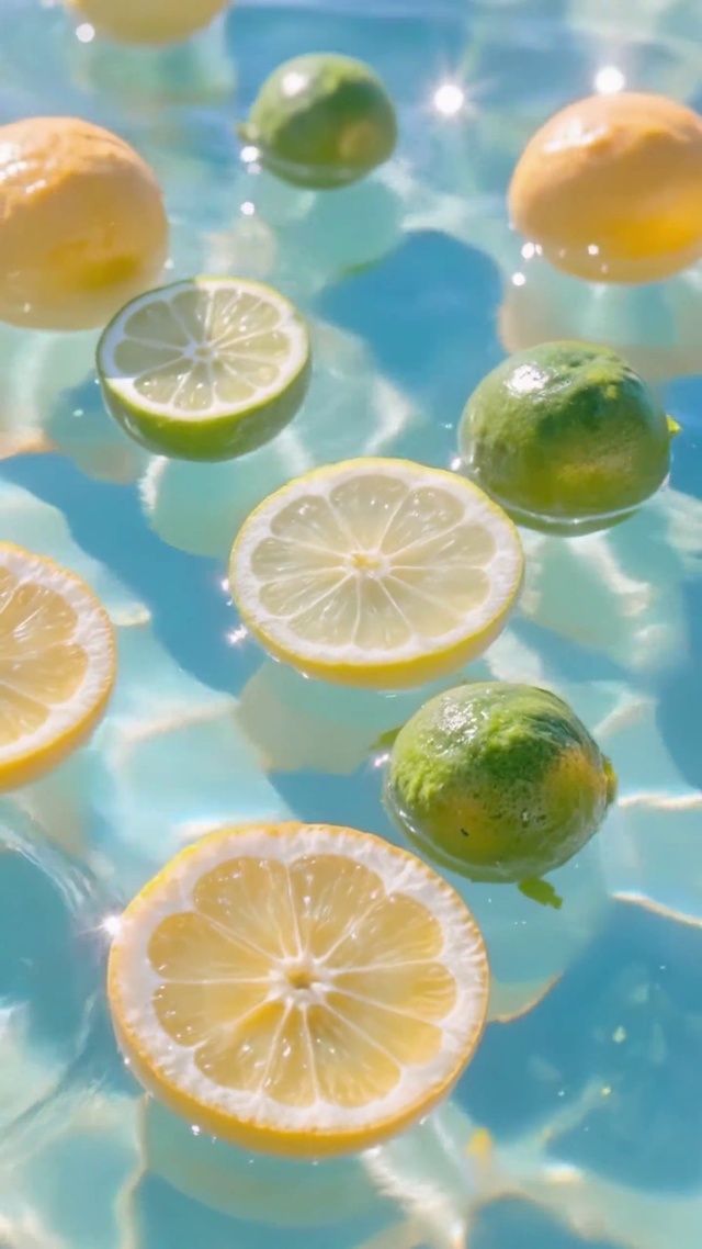 护眼清凉夏日泳池柠檬
