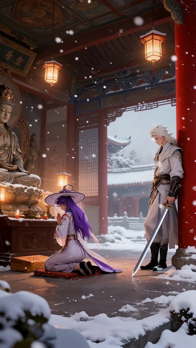 佛殿祈祷李白王昭君