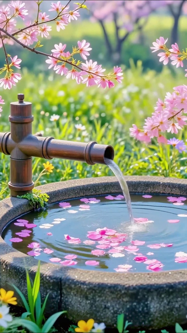 樱落清泉，花野赴春