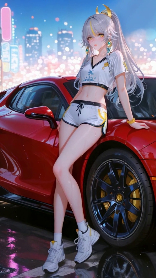 霓虹都市超跑二次元美少女