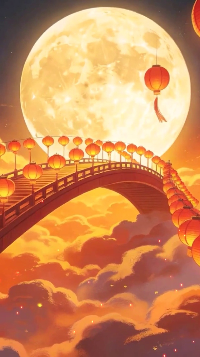 夜景中秋烟花
