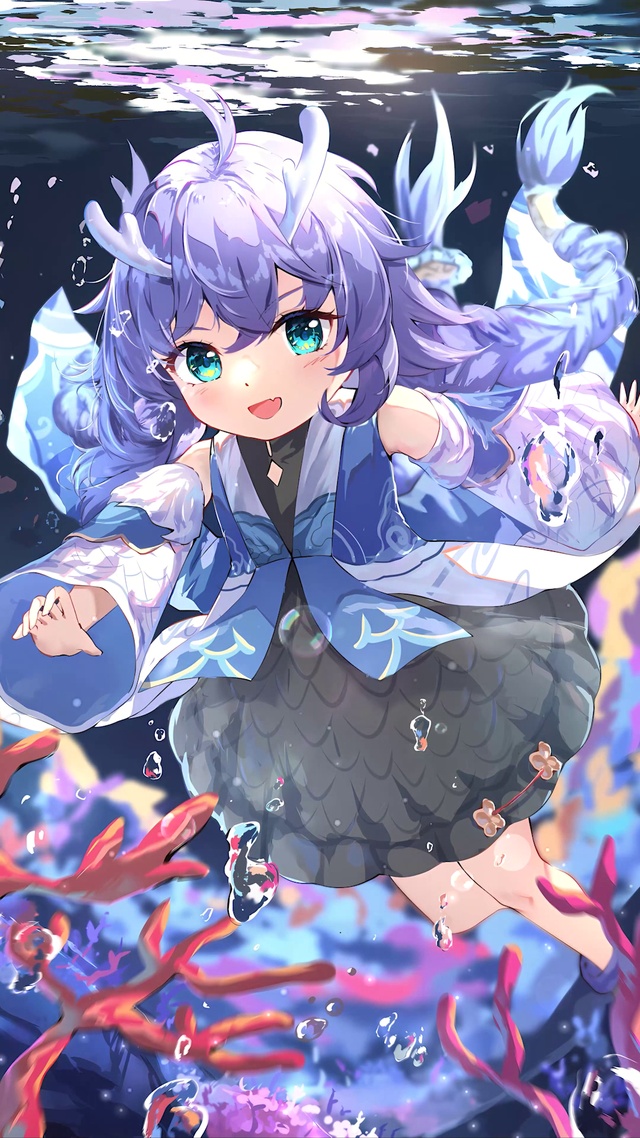 水中可爱小龙女