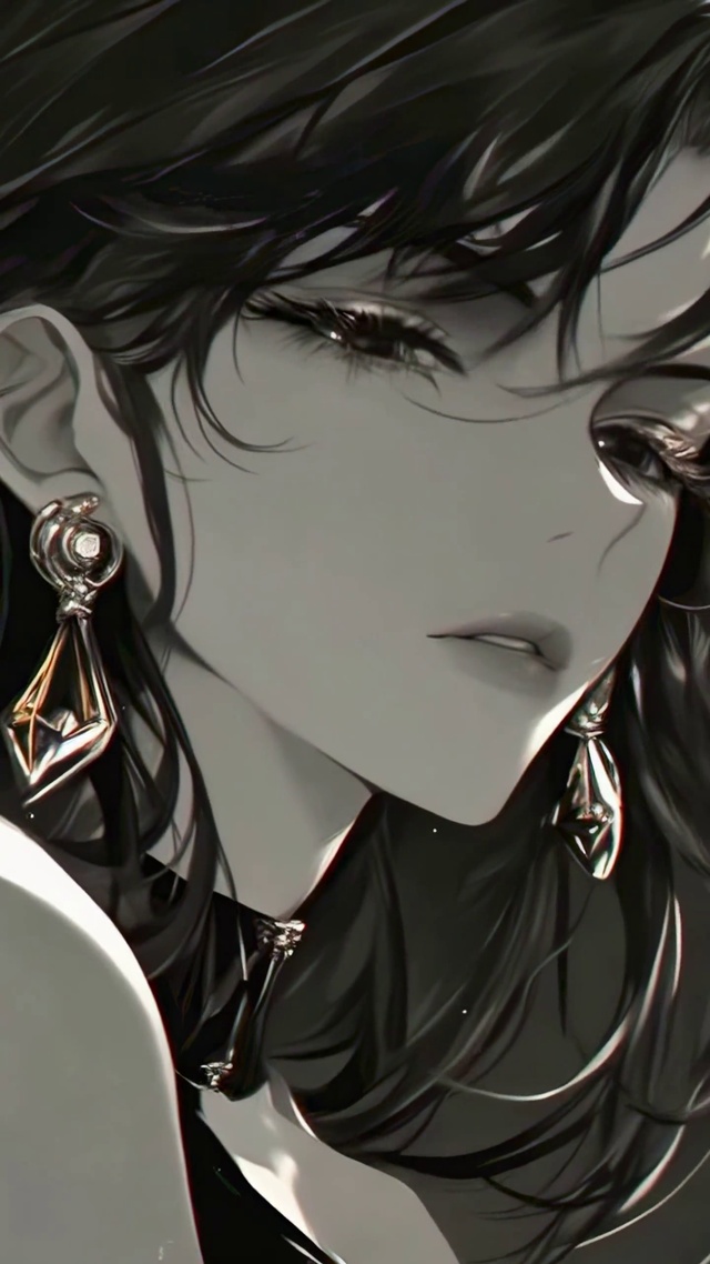 暗夜里的碎光长发少女