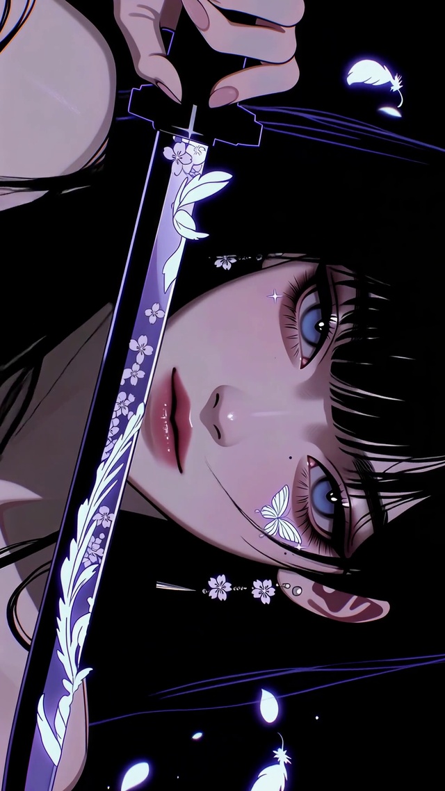 紫刃蝴蝶刺青少女