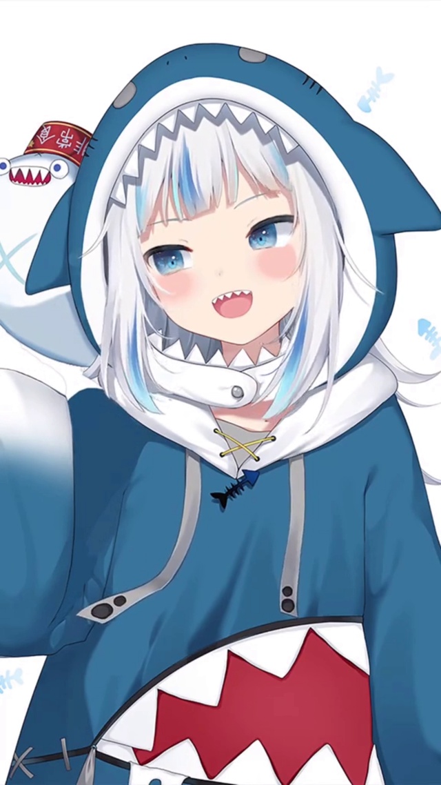 超可爱萌萌睡衣少女鲨鱼装3d动态