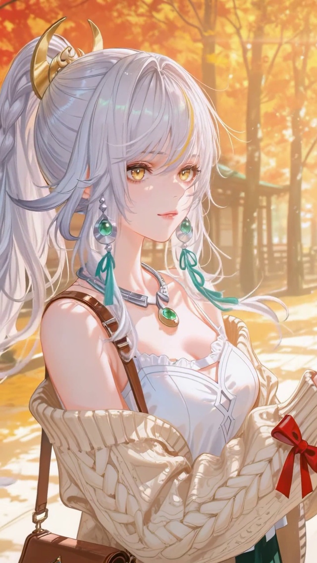 掌心红叶与秋日