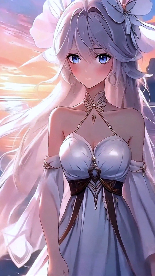 夕阳下的女孩