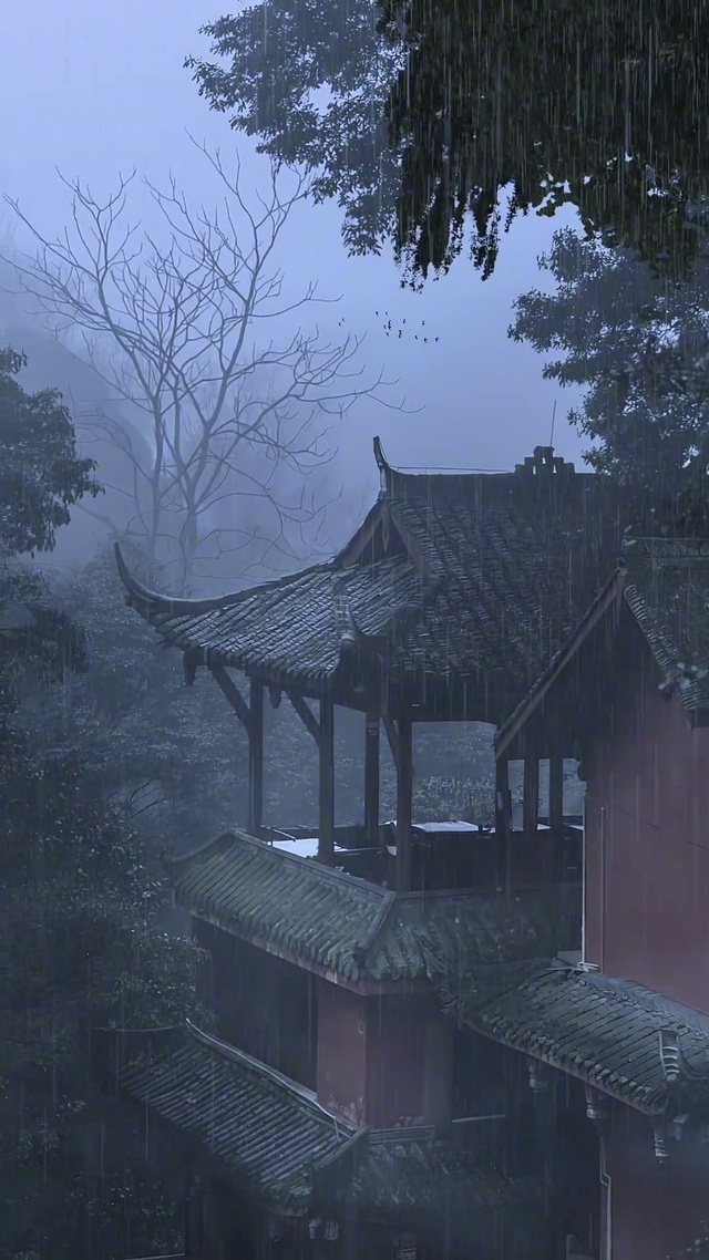4K雨景