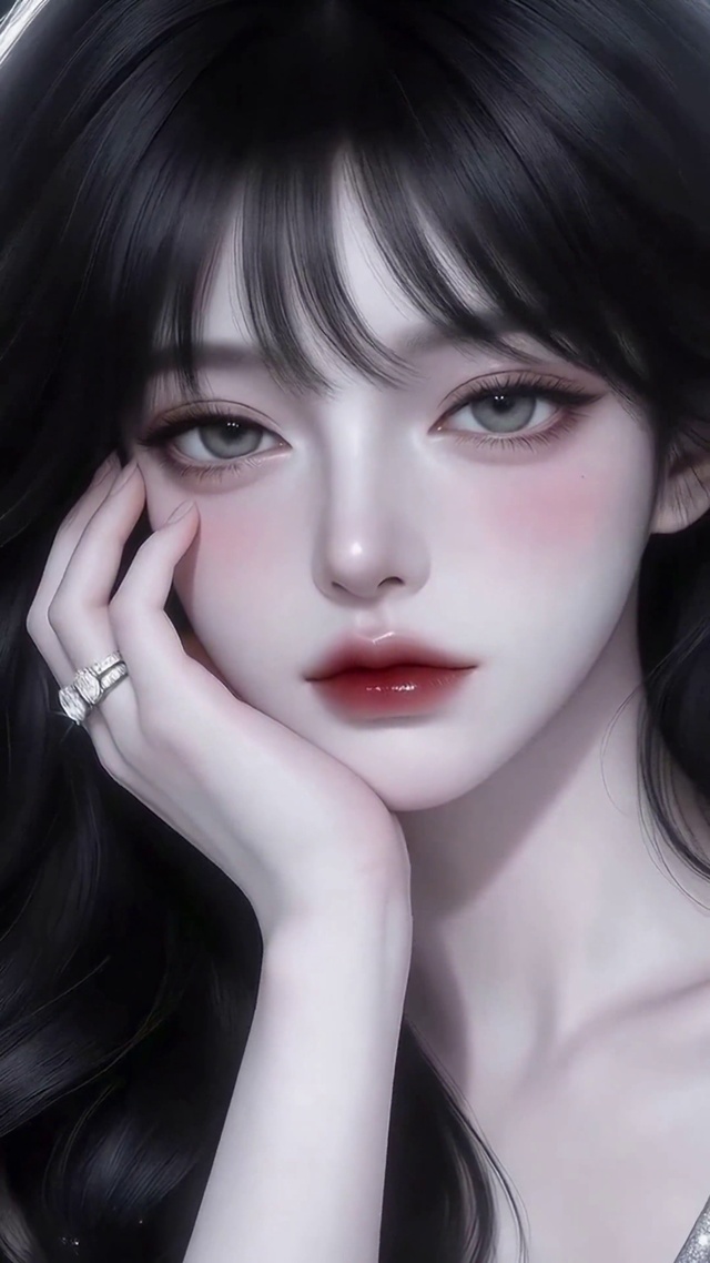 黑发光感清冷美少女