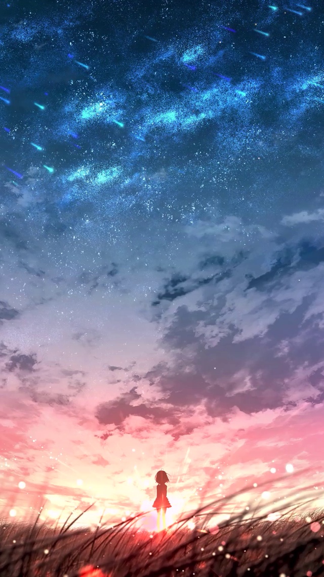 4K唯美温馨夕阳夜空