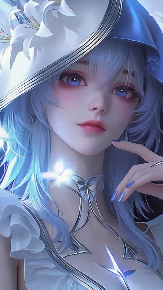 梦幻蓝发百合美少女守岸人