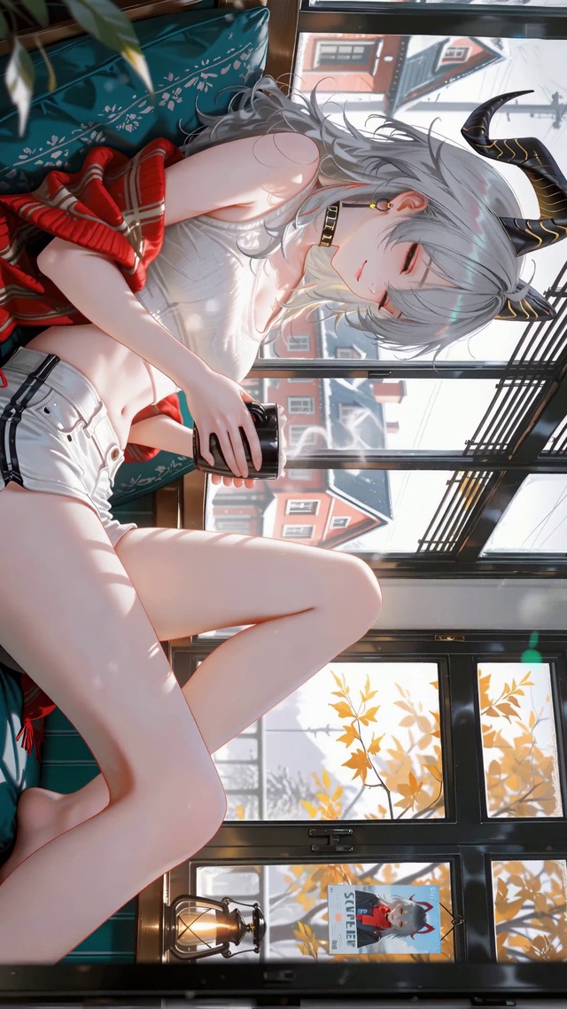 冬季氛围感咖啡大长腿少女赞妮