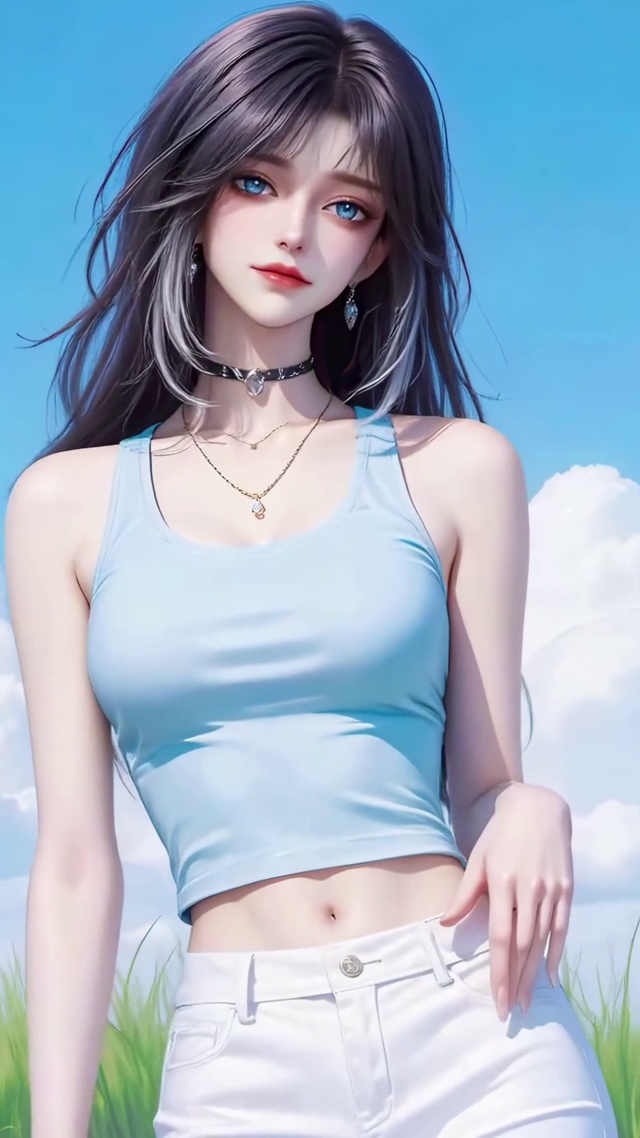 蓝天下清纯少女