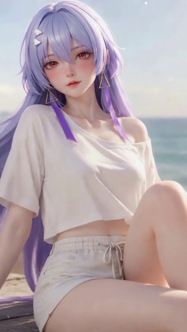 慵懒海岸美女莫宁