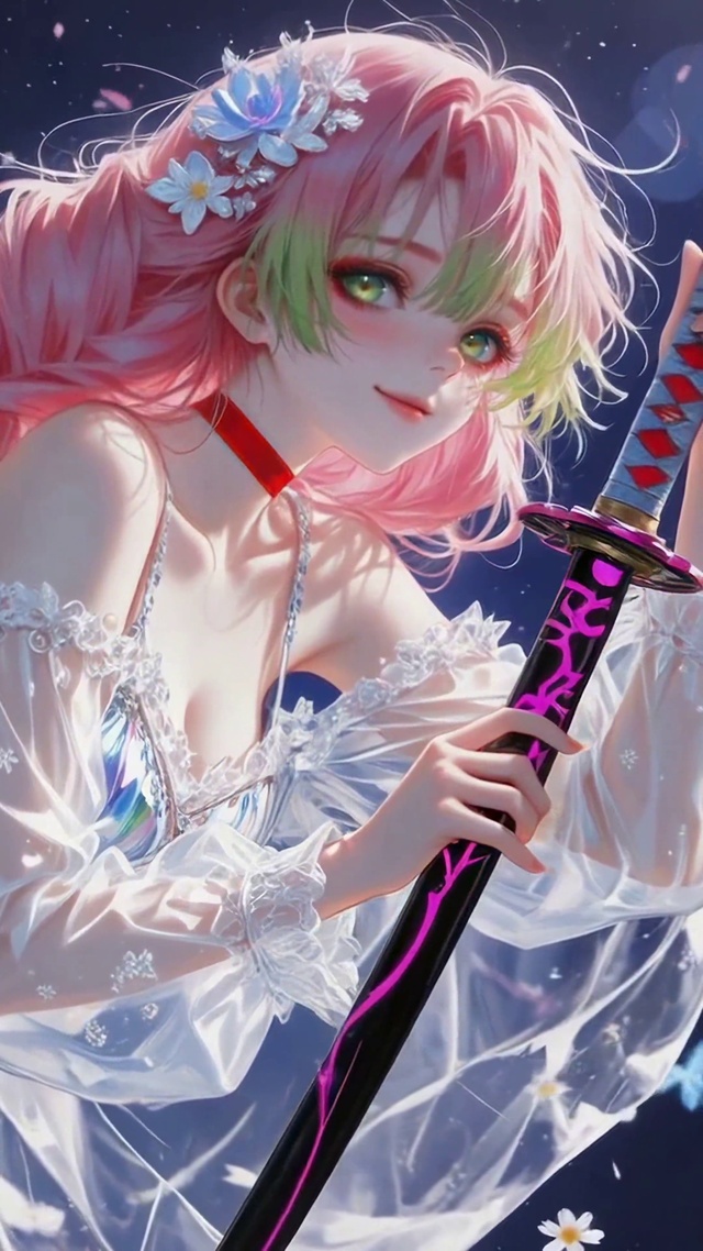 星空粉发持刀美少女甘露寺蜜璃
