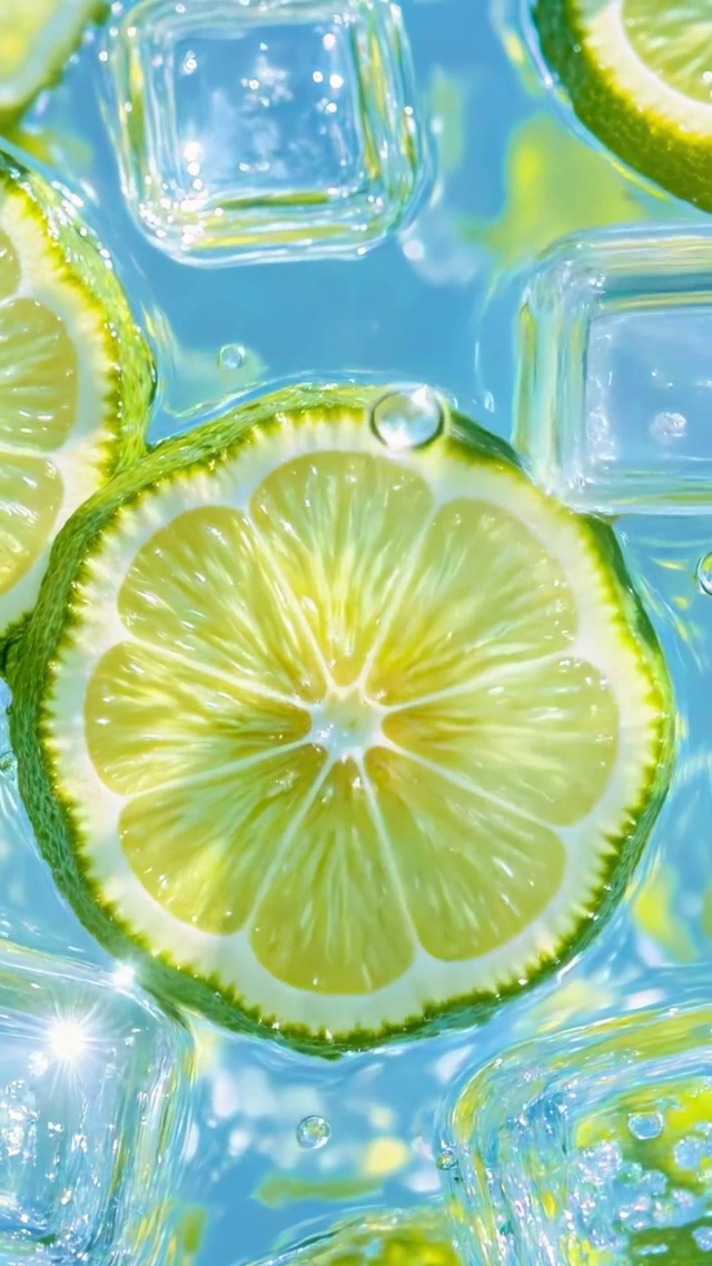 夏天掉进水里的青柠冰块