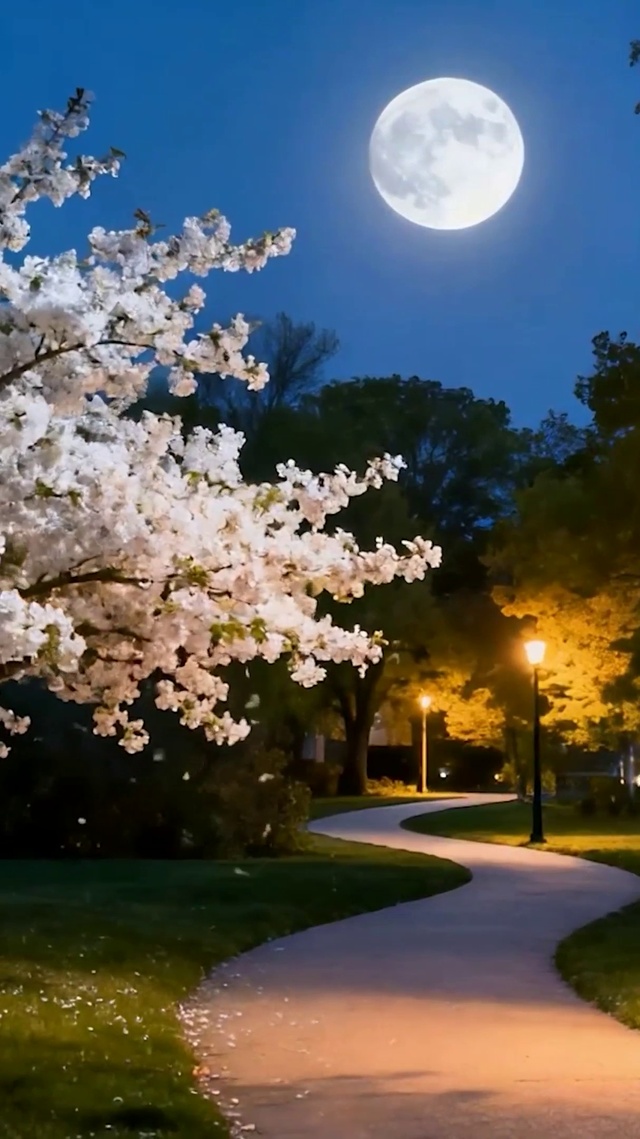 夜景花草树木