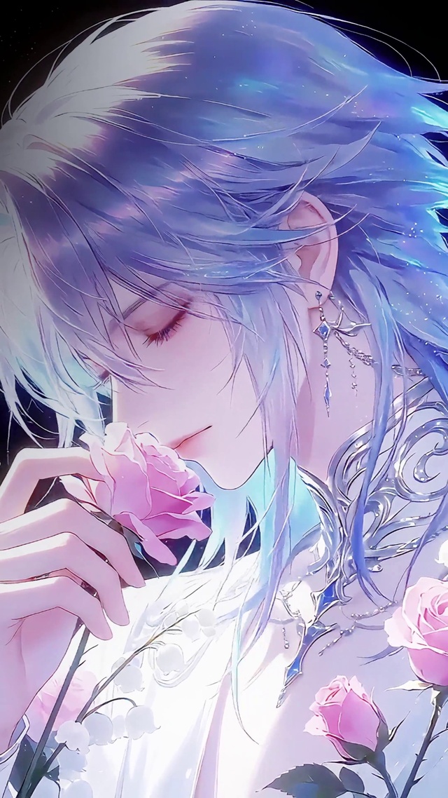 唯美蔷薇花美男