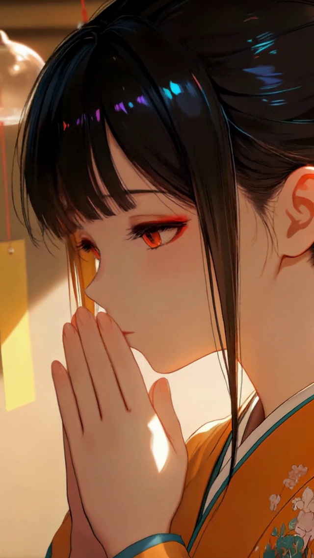 风铃下的祈愿美少女