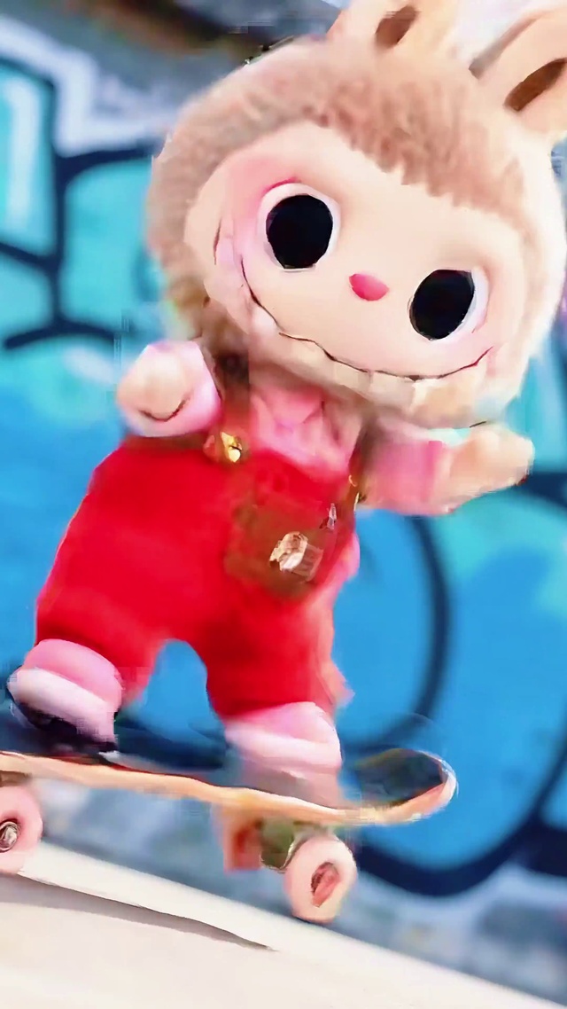 花样滑板拉布布labubu