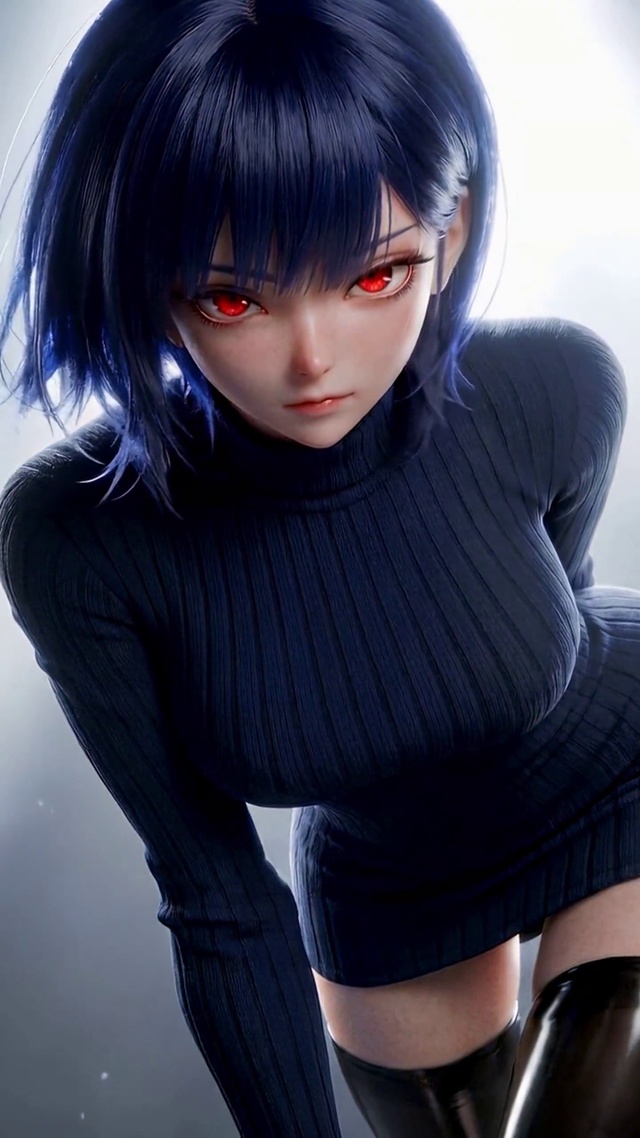冷艳蓝发少女