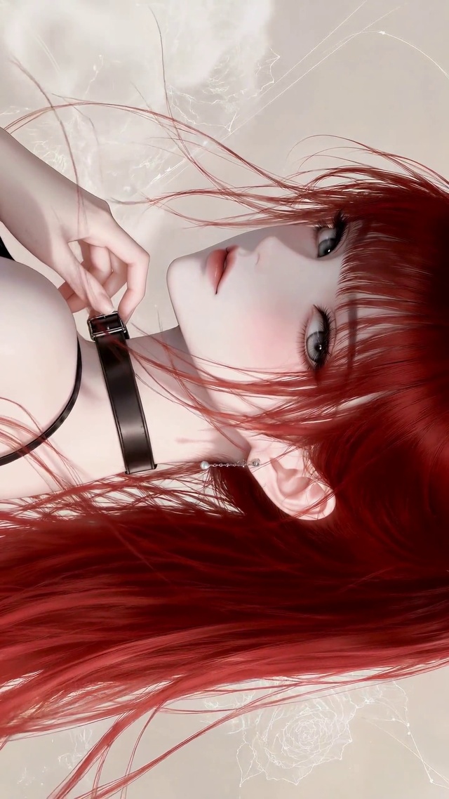 红发高马尾二次元美少女