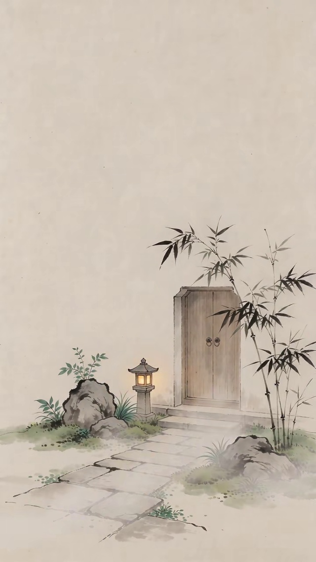 水墨庭院手机壁纸