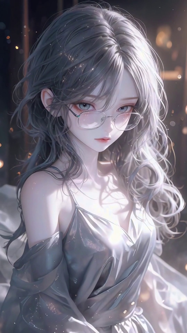 高冷眼镜美女壁纸