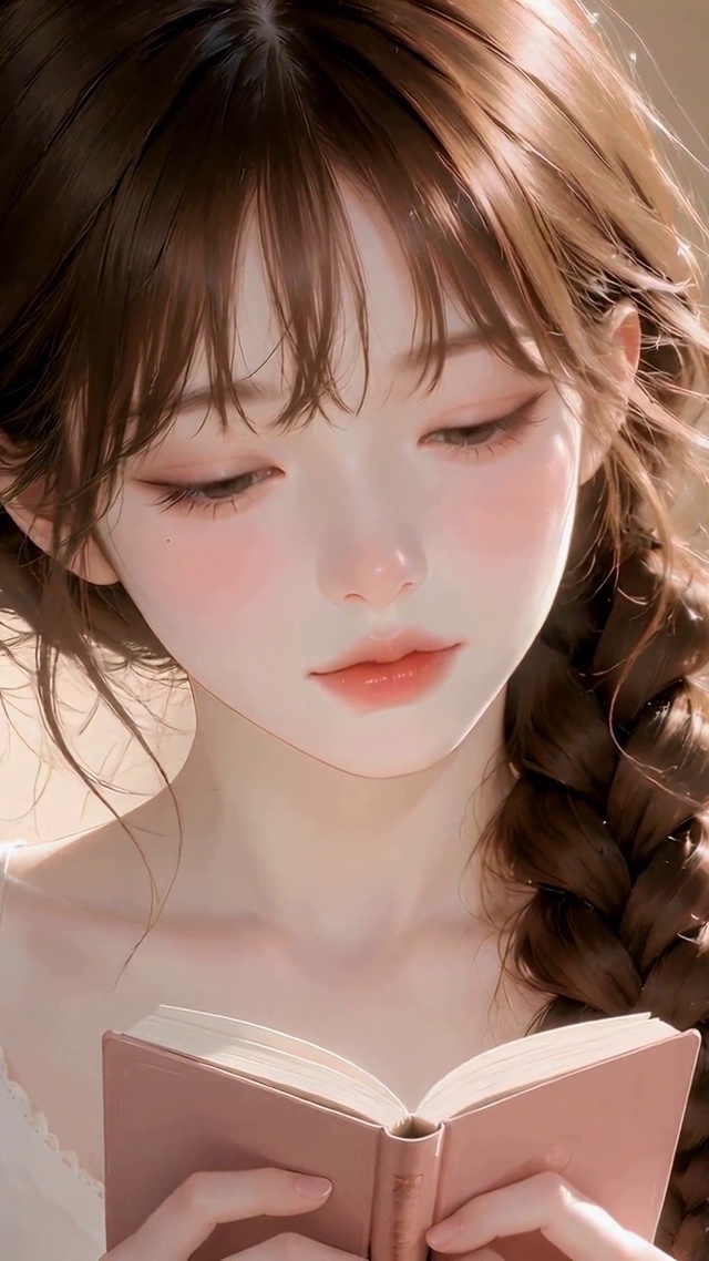 温柔午后看书的治愈少女