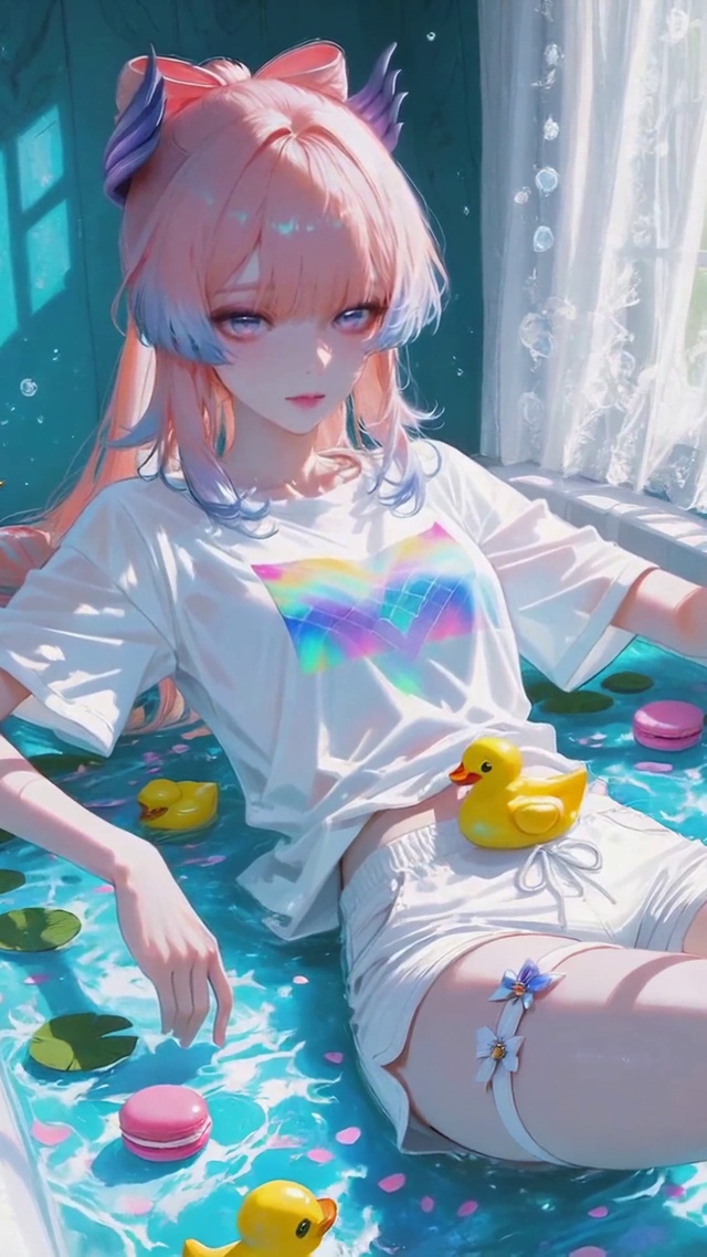 浴缸休闲粉发少女珊瑚宫心海