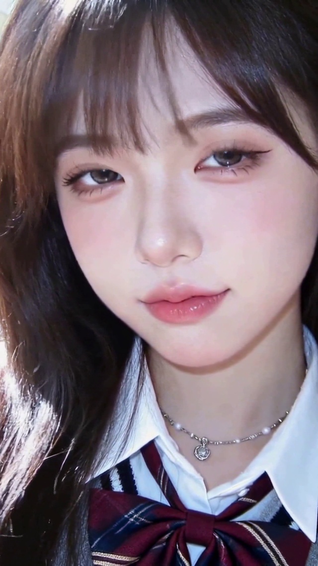 窗边清纯学院风美少女