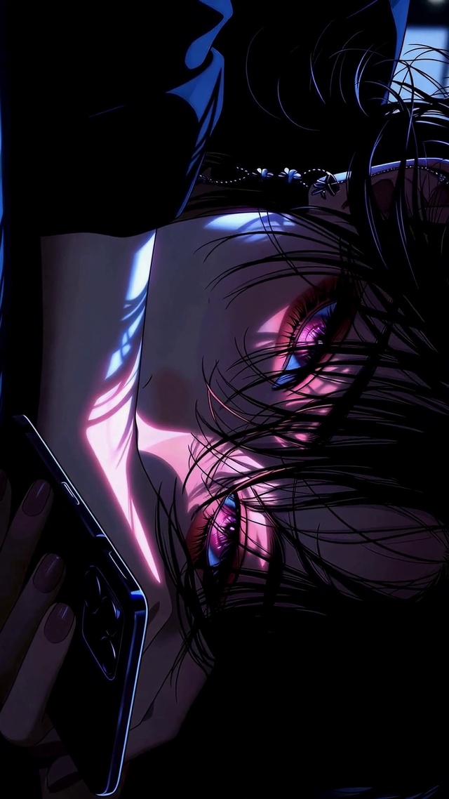 暗调紫眸二次元美少女