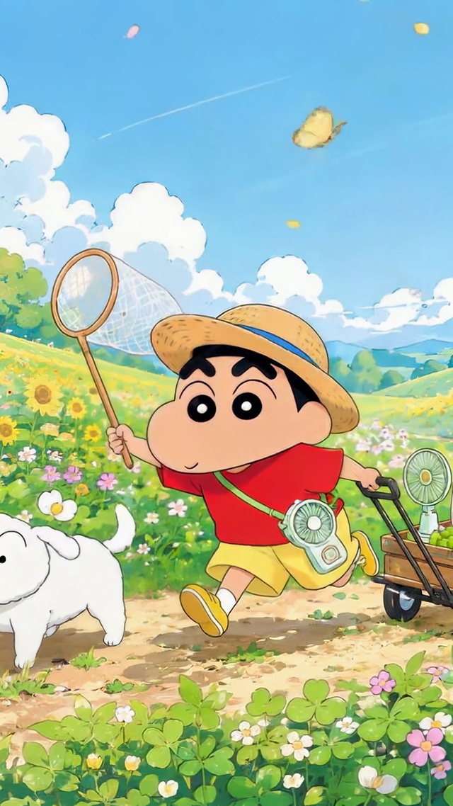 蜡笔小新夏日向日葵郊游
