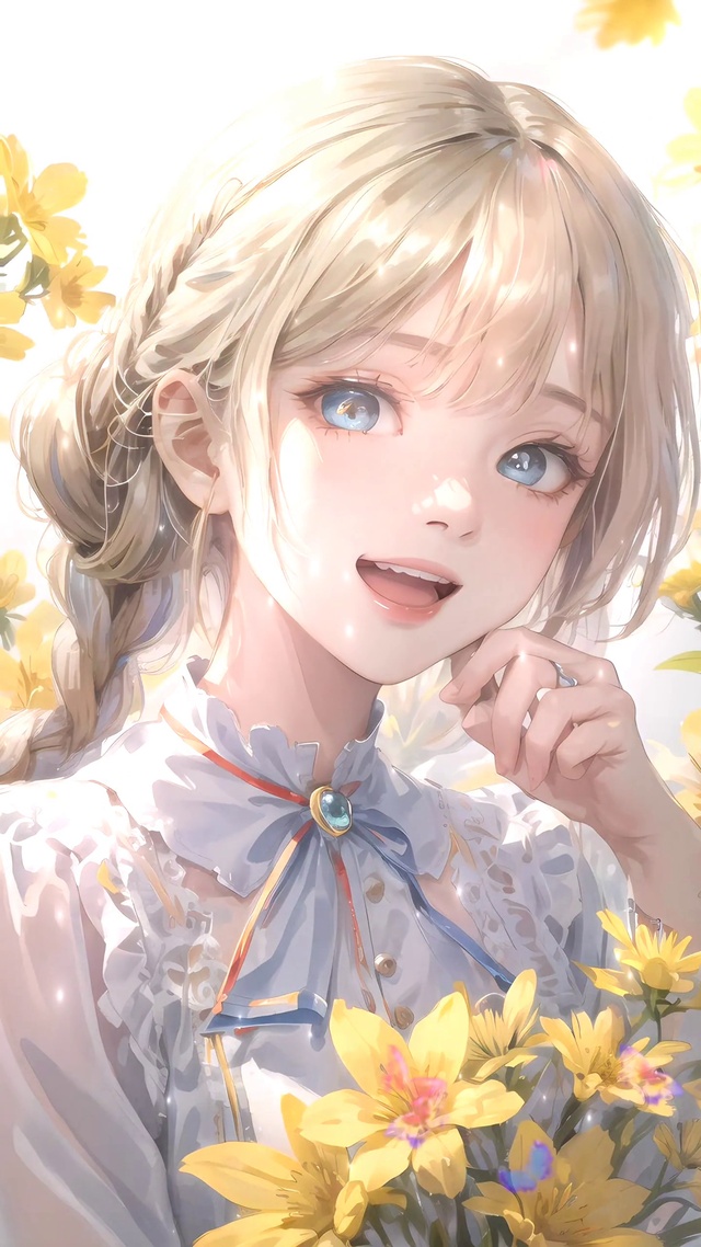 手捧水仙花少女 M0324D4