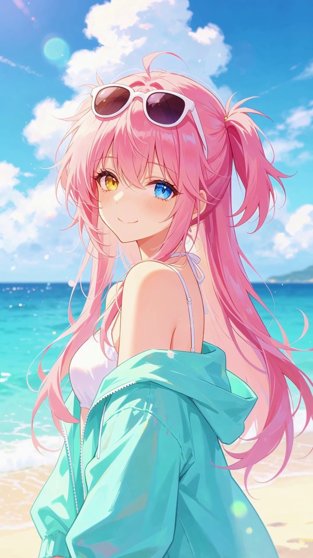 浪漫海边多巴胺女孩